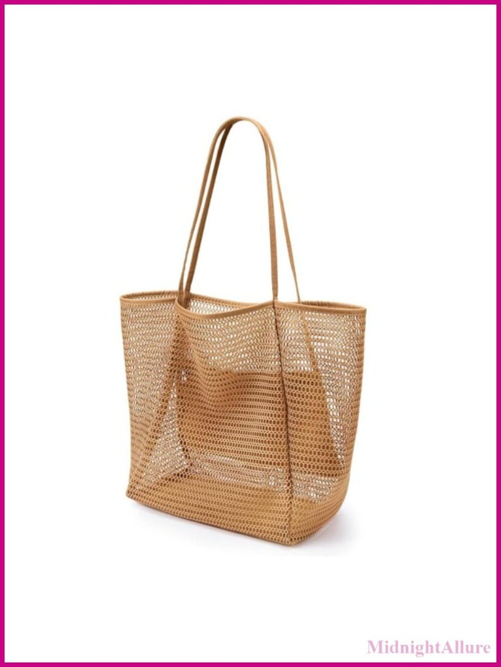 Nylon Mesh Tote Bag Casual Foldable 23L Shoulder Bag Beach Picnic Vacation